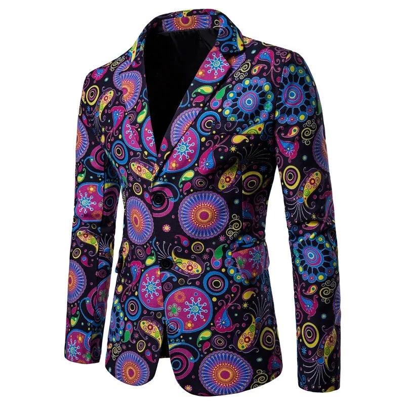 Newest African Style Blazer Linen Casual Printed Jackets Summer Fashion Men Suit Blazers Plus Size Male Coat