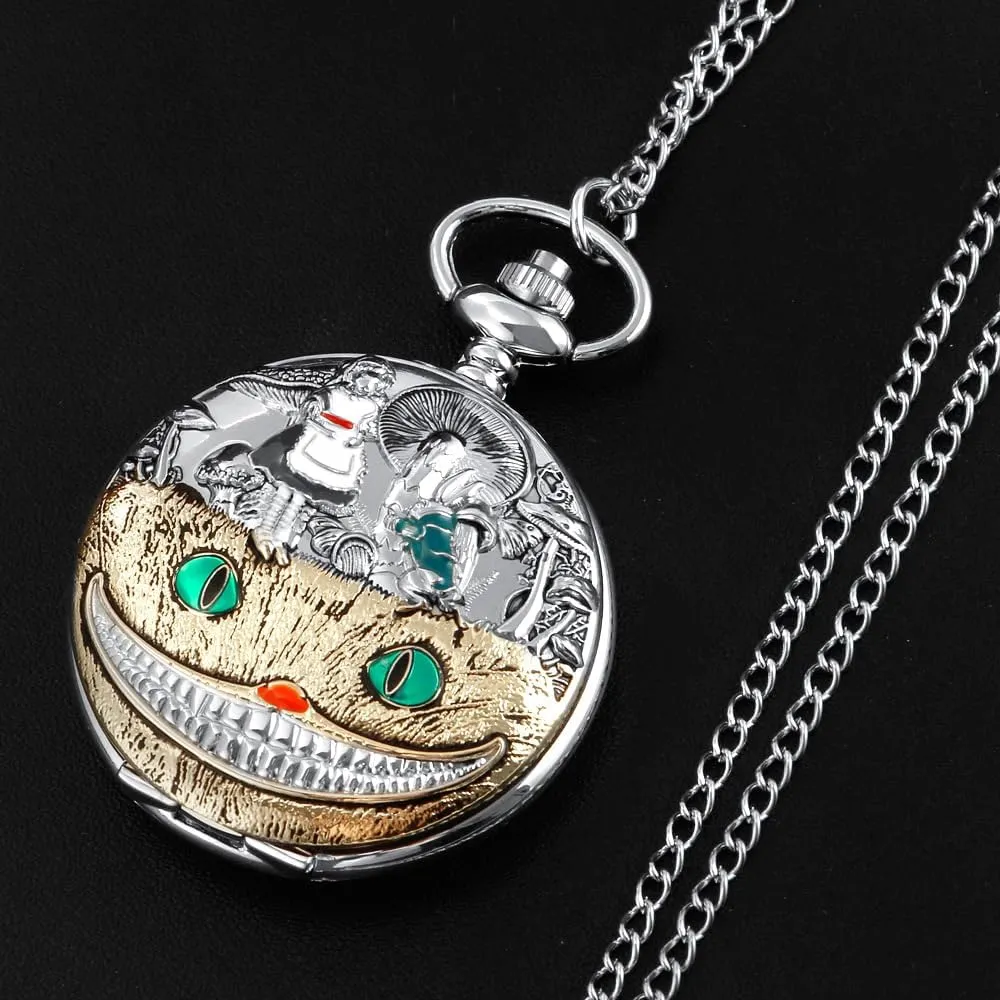 Nostalgia Movie Theme Design Alloy Quartz Pocket Watch with Chain Necklace Pendant & Gift Box