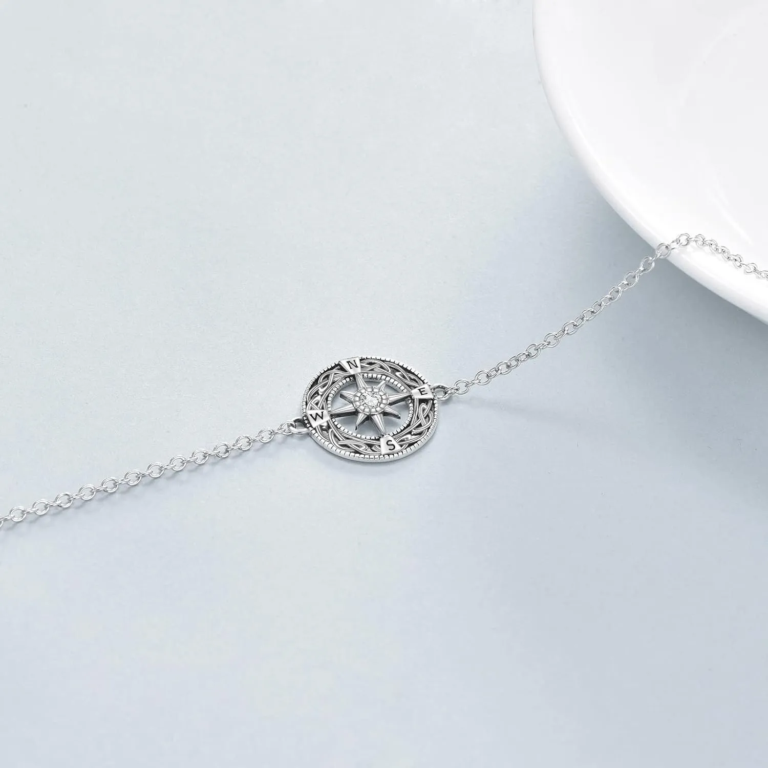 ONEFINITY Lighthouse/Compass Bracelet For Women Sterling Silver Lighthouse/Compass Pendant Bracelet Abalone Shell Birthday Jewelry Gift For Lover