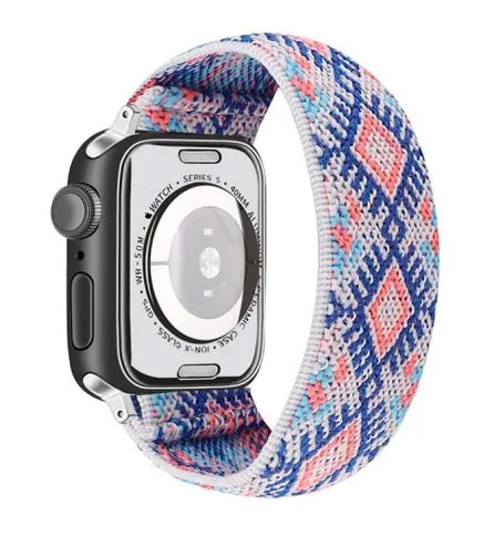 Purple Aztec Adjustable Fabric Apple Watch Band