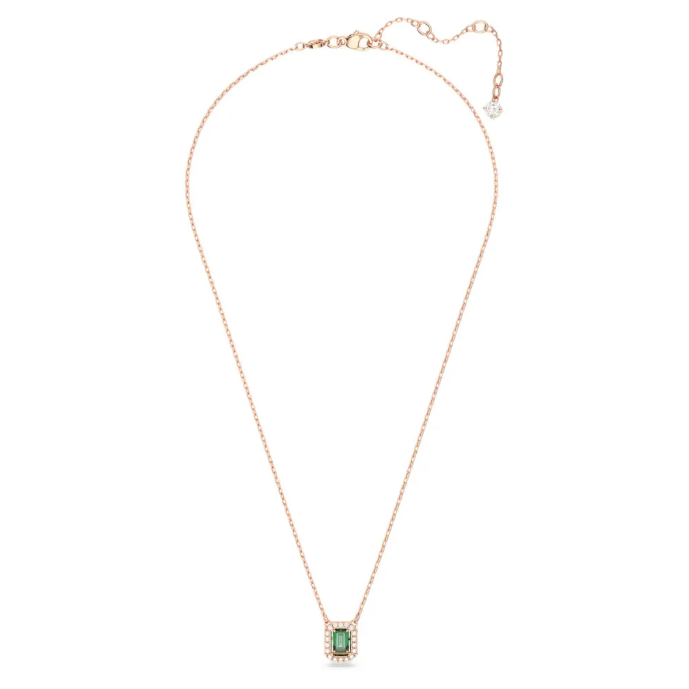 "Swarovski Millenia necklace Octagon cut, Green, Rose gold-tone plated"
