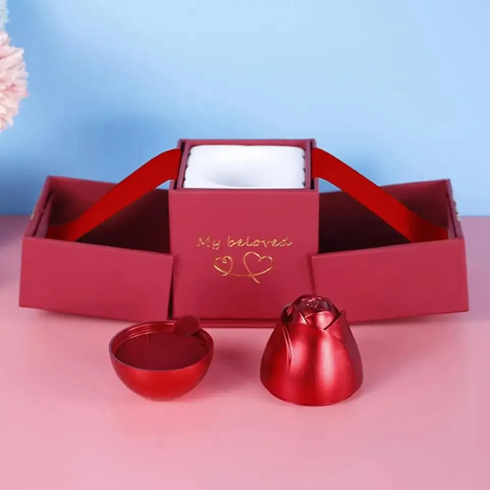 Rose Lifting Alloy Jewellery Storage Gift Box For Her