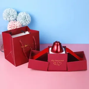 Rose Lifting Alloy Jewellery Storage Gift Box For Her