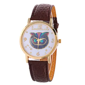 Sale Girl Quartz Watch Clock Women Leather Owl Casual Dress Women's Christmas Wristwatch Cool Watches Unique Watches Gift Idea