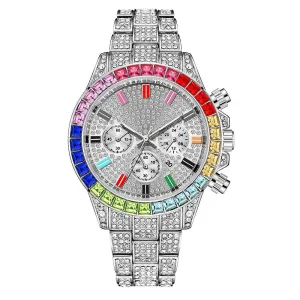 Silver Watches Unique Calendar Watch Clock Steel Quartz Watches
