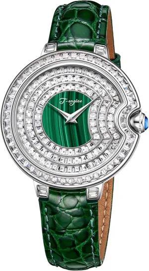 T-ENGINE Luxury Women's Watch with Genuine Leather Strap, Diamond Inlay,Fashion Design - Elegant Watches for Ladies