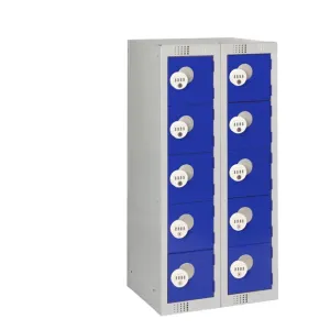 Ten Door Personal Effects Locker Blue Four-Digit Lock - HR533