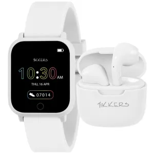Tikkers Series 10 White Smart Watch with TWS