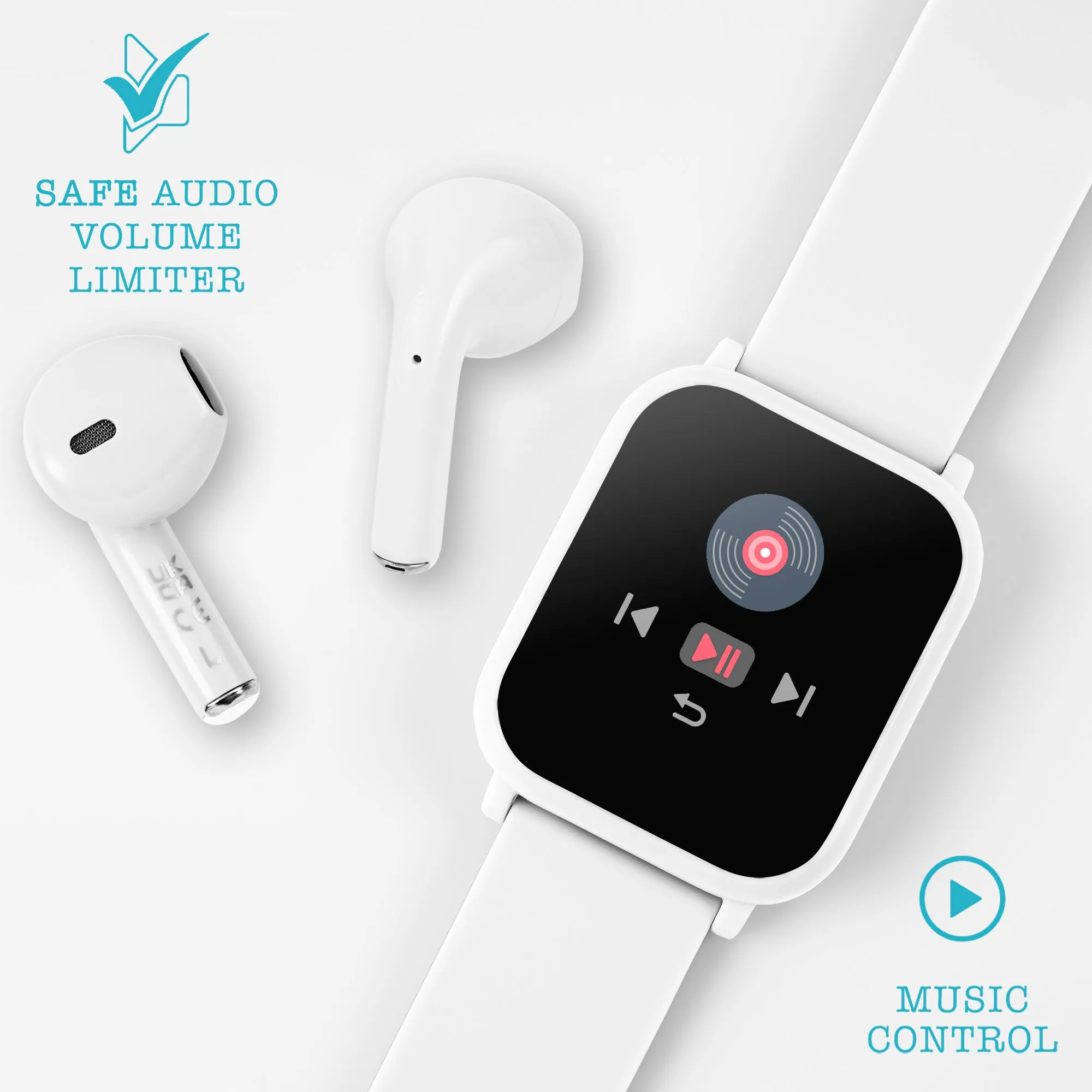 Tikkers Series 10 White Smart Watch with TWS