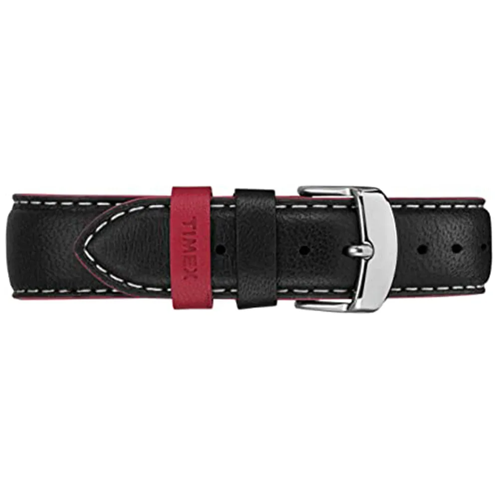 Timex Mens Easy Reader White Dial Black Leather Strap Watch - TW2R40000