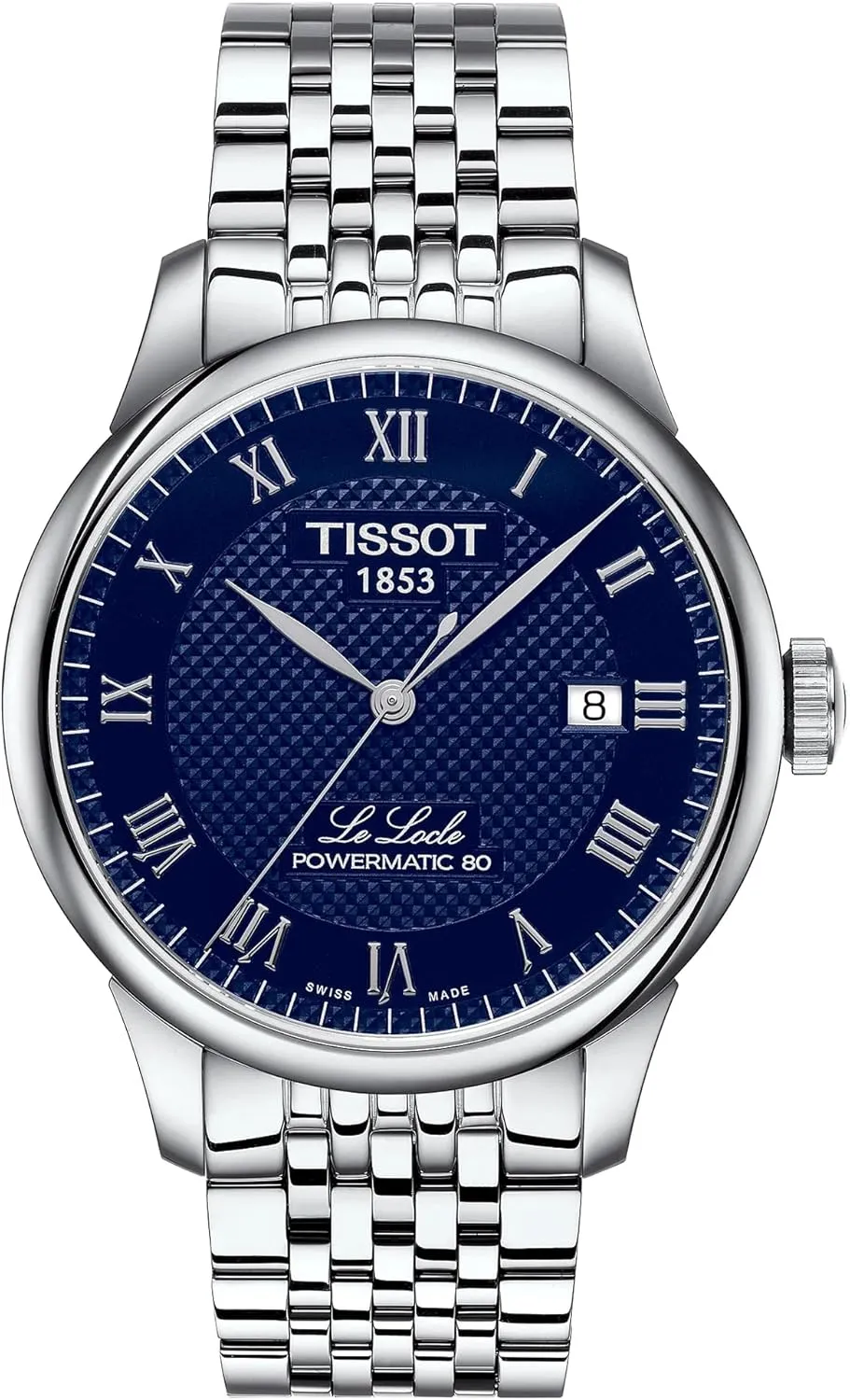 Tissot Mens Le Locle Powermatic 80 316L Stainless Steel case Swiss Automatic Watch, Grey, Stainless Steel, 19 (T0064071104300)