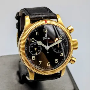 TUTIMA Flieger Chronograph 1941 Wristwatch 18K Yellow GOLD Pilot's Watch Ref. 753-01