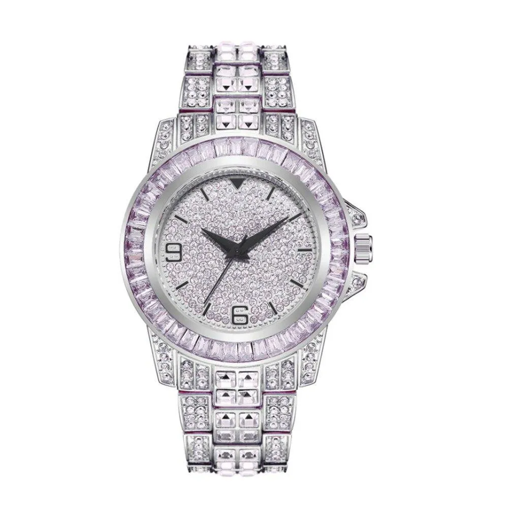 Unisex Iced Out Rhinestone Watch