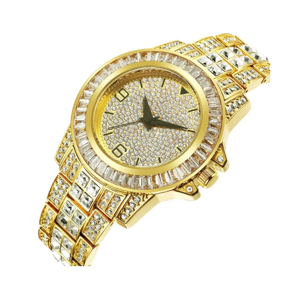 Unisex Iced Out Rhinestone Watch