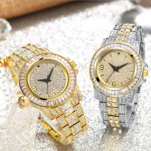 Unisex Iced Out Rhinestone Watch