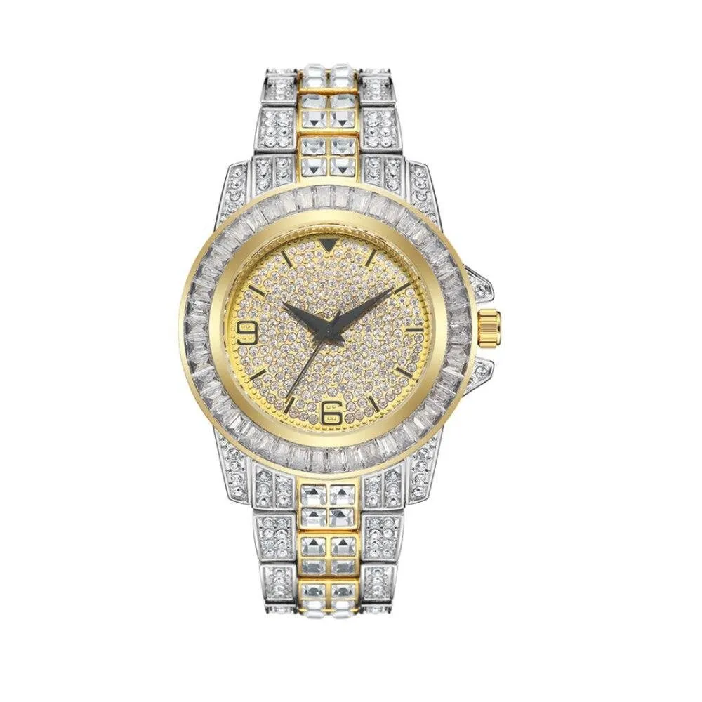 Unisex Iced Out Rhinestone Watch