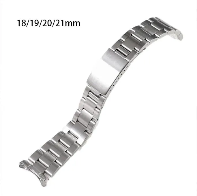 Universal stainless steel strap, 18/19/20/21mm, Stainless Steel Band Compatible Sxns80 Snxs79 Snxs79k Snxs77k Snxs73 Watch Strap Bracelet Belt (Medium-light silver)