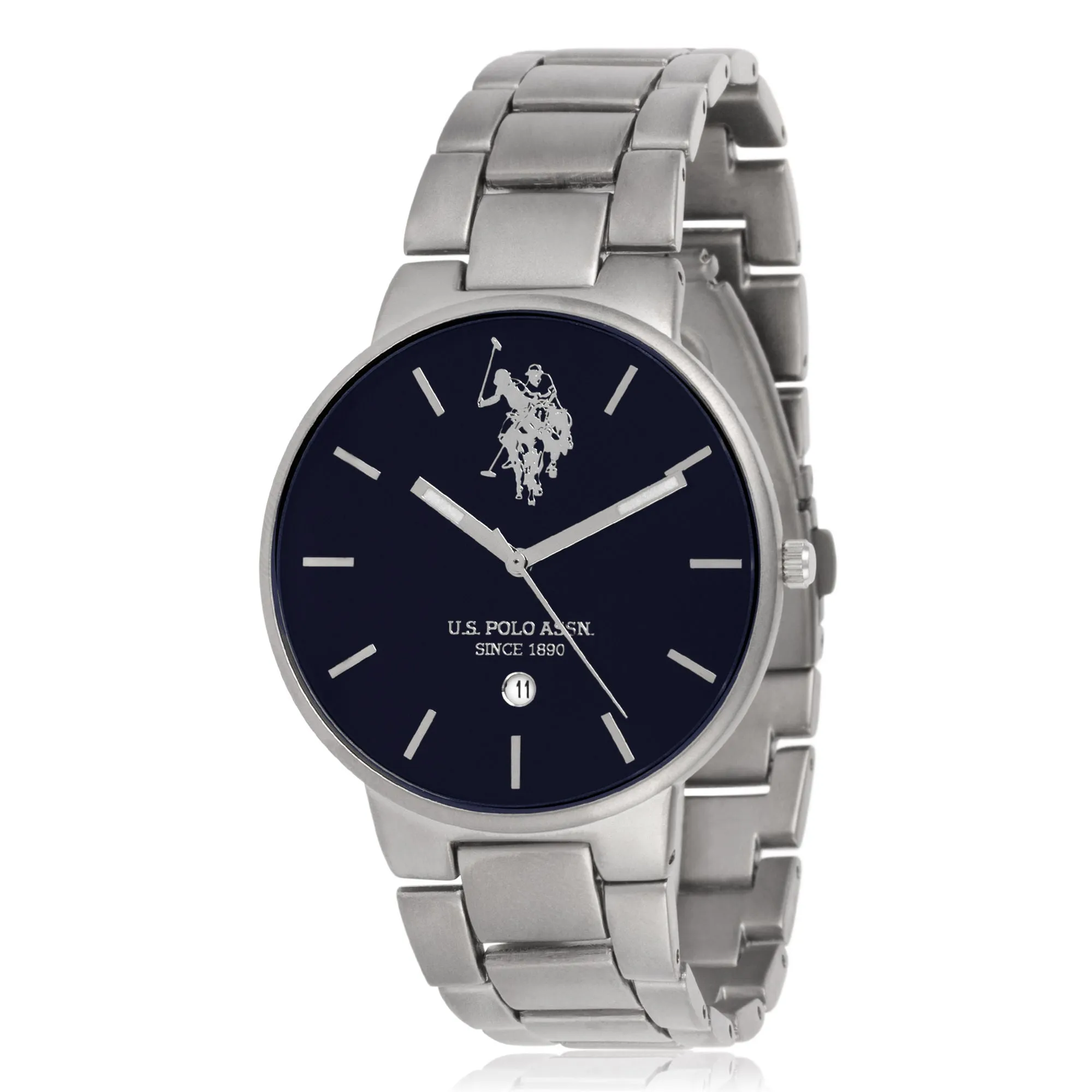 US POLO ASSN. MEN'S  METAL BAND WITH PERSONALIZED STAINLESS STEEL BUCKLE