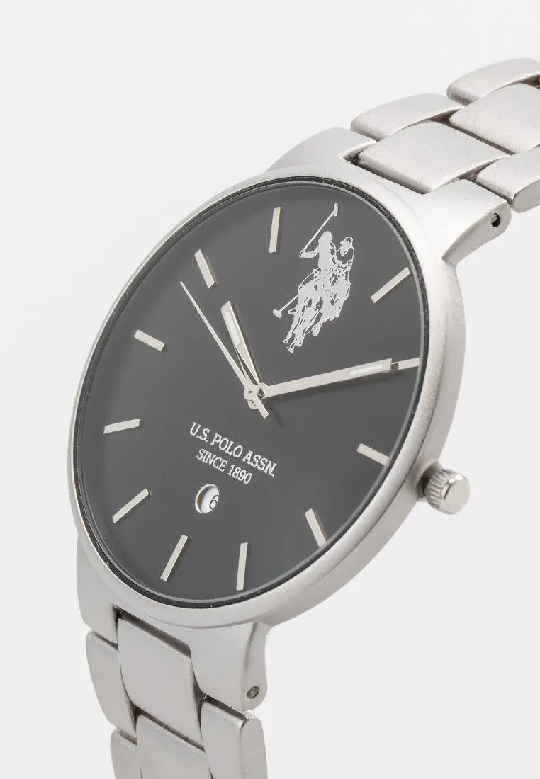 US POLO ASSN. MEN'S  METAL BAND WITH PERSONALIZED STAINLESS STEEL BUCKLE