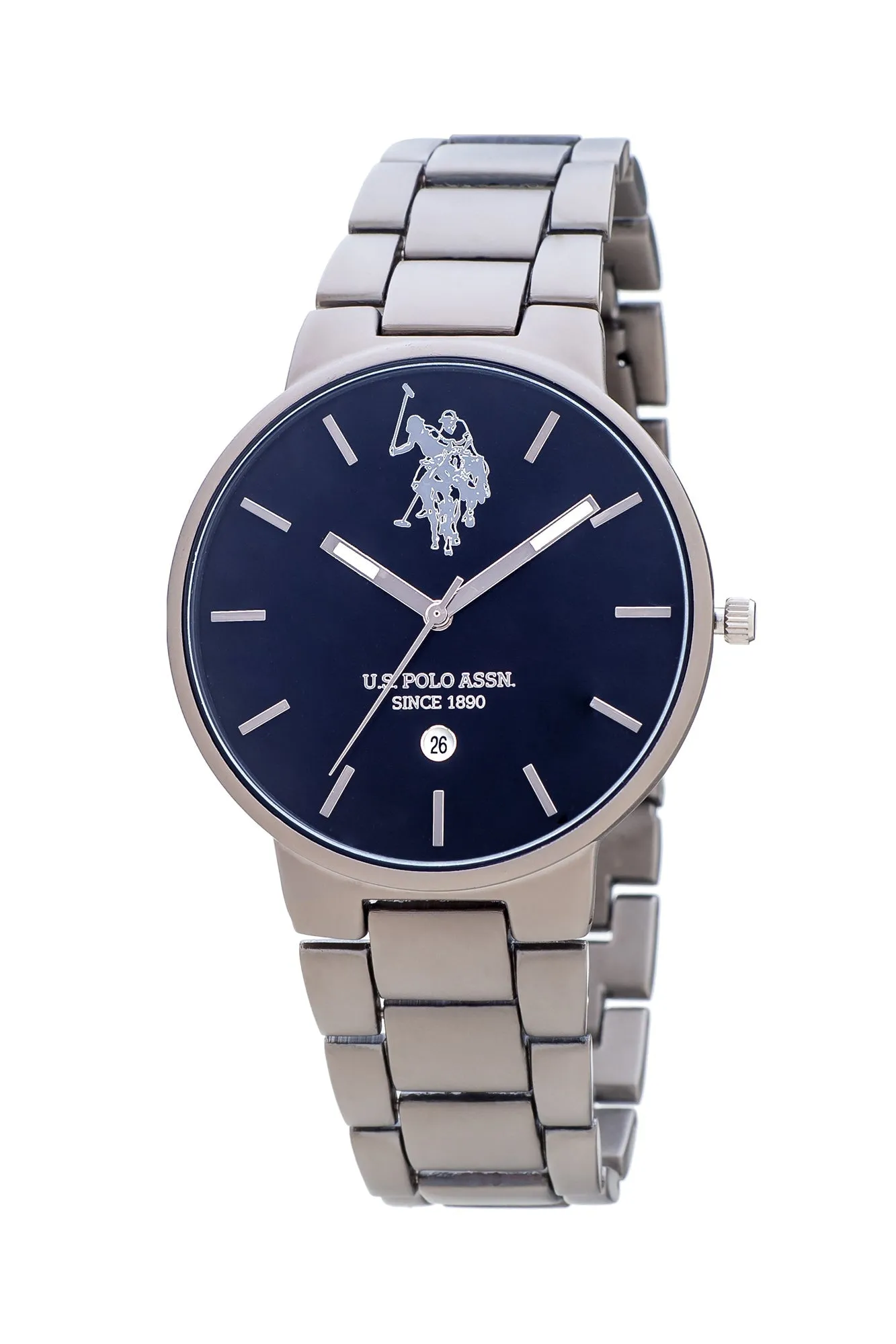 US POLO ASSN. MEN'S  METAL BAND WITH PERSONALIZED STAINLESS STEEL BUCKLE