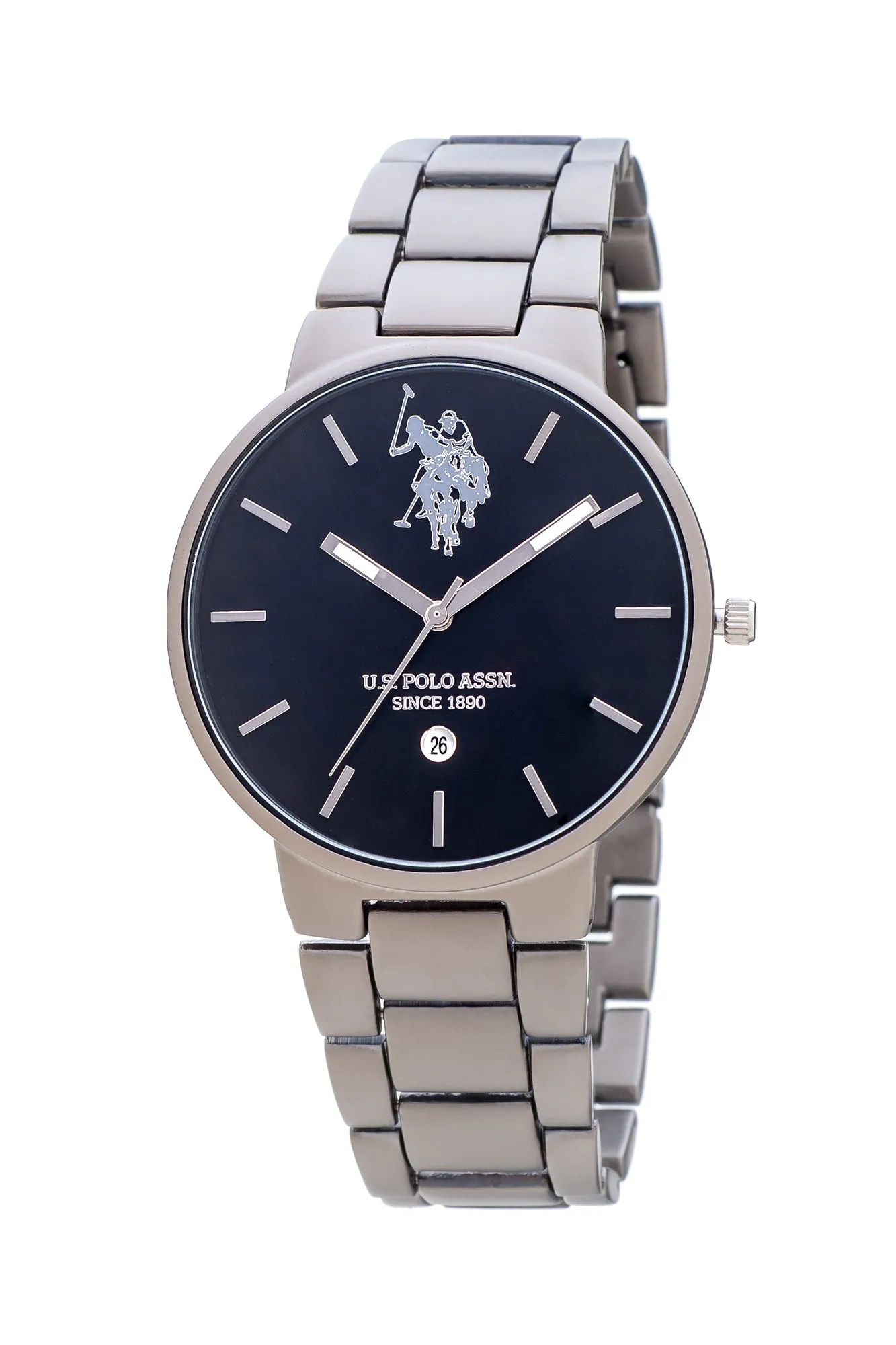 US POLO ASSN. MEN'S  METAL BAND WITH PERSONALIZED STAINLESS STEEL BUCKLE