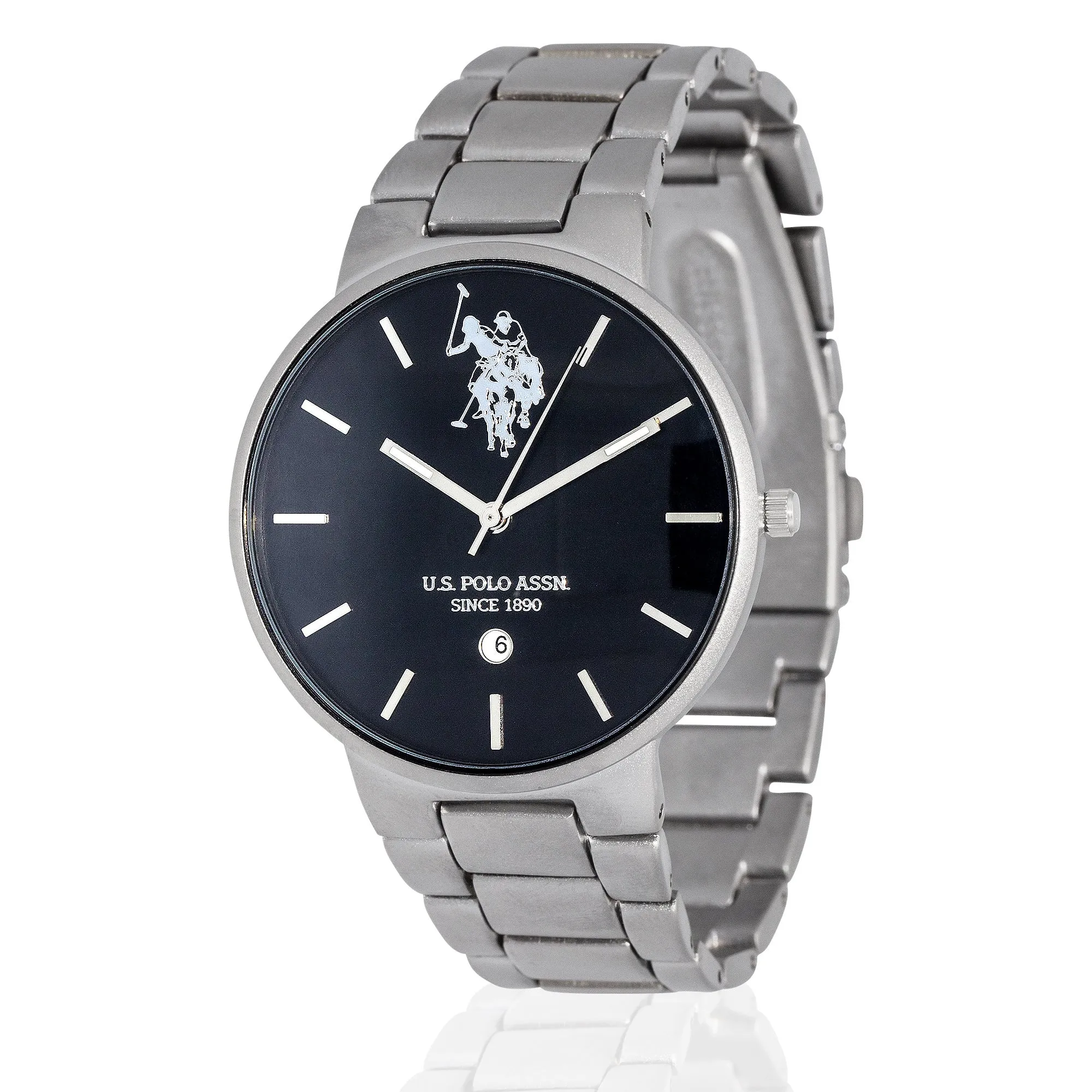 US POLO ASSN. MEN'S  METAL BAND WITH PERSONALIZED STAINLESS STEEL BUCKLE