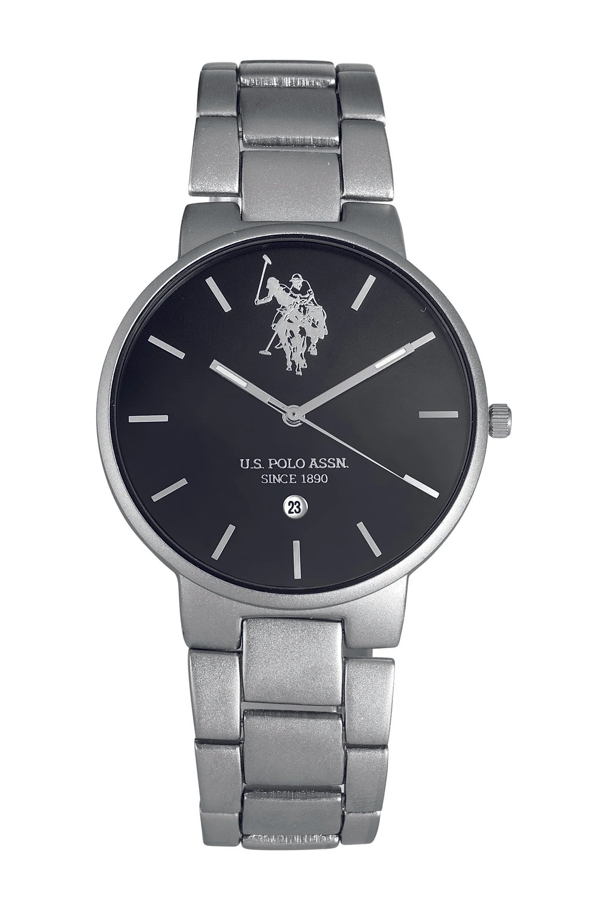 US POLO ASSN. MEN'S  METAL BAND WITH PERSONALIZED STAINLESS STEEL BUCKLE