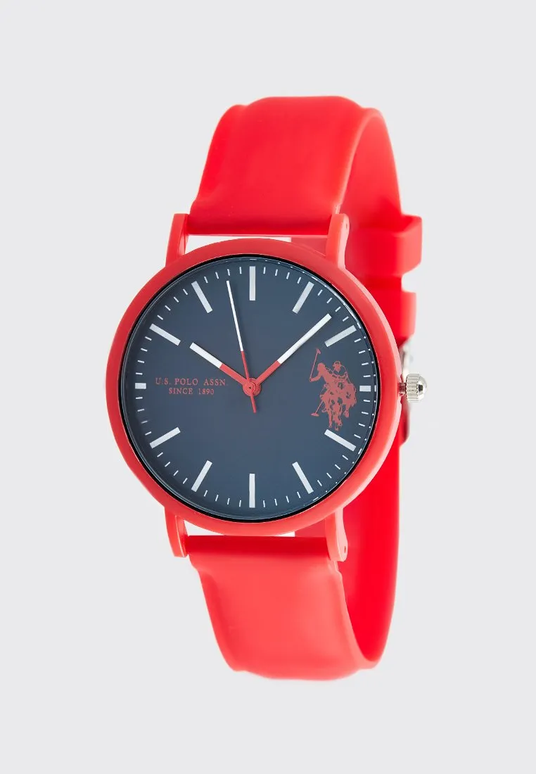 US POLO ASSN. UNISEX SILICON STRAP WITH S.S. BUCKLE & SOFT TOUCH FINISHING