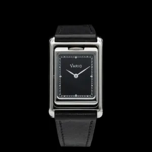 Vario - VERSA Reversible Dual Time Silver-Black Watch