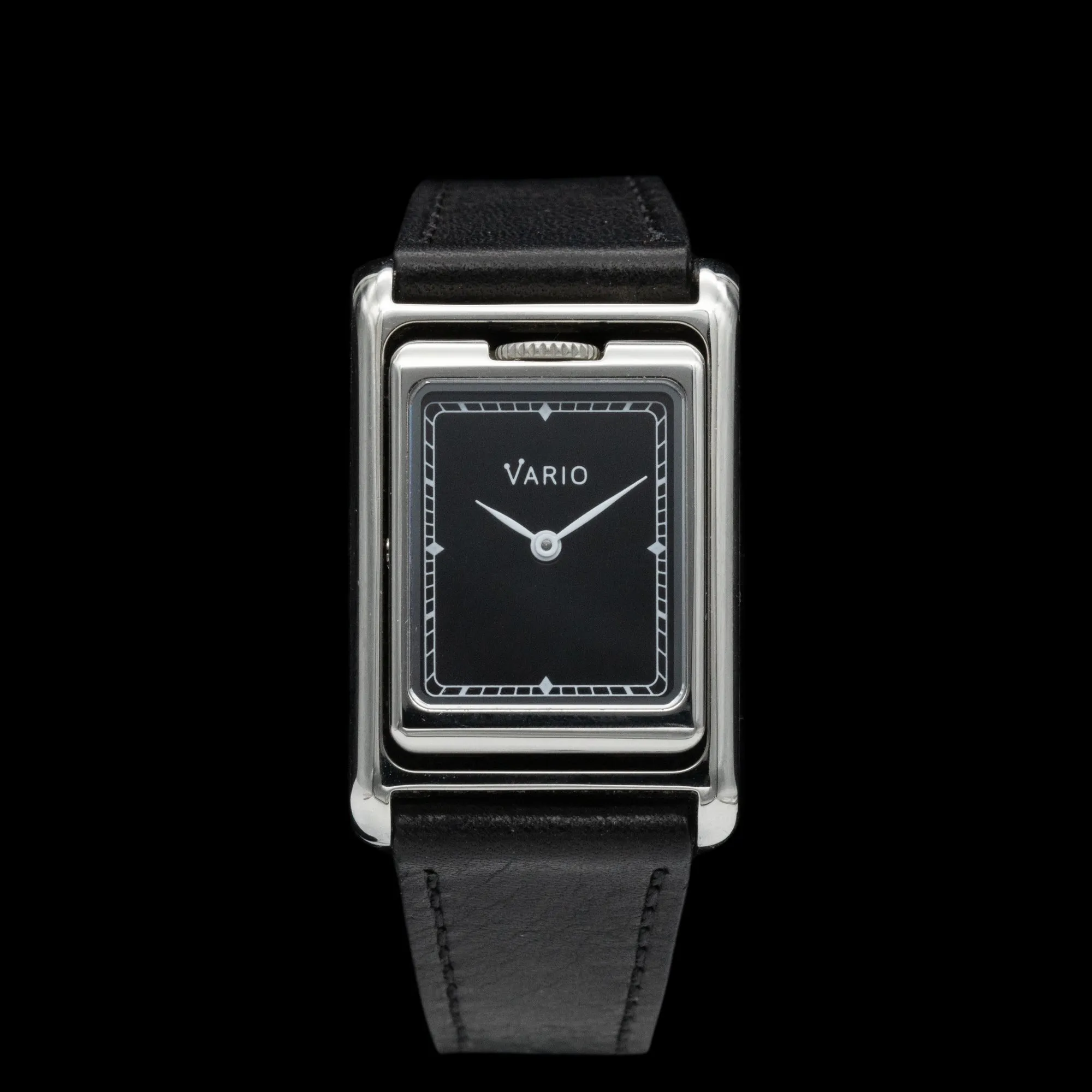 Vario - VERSA Reversible Dual Time Silver-Black Watch