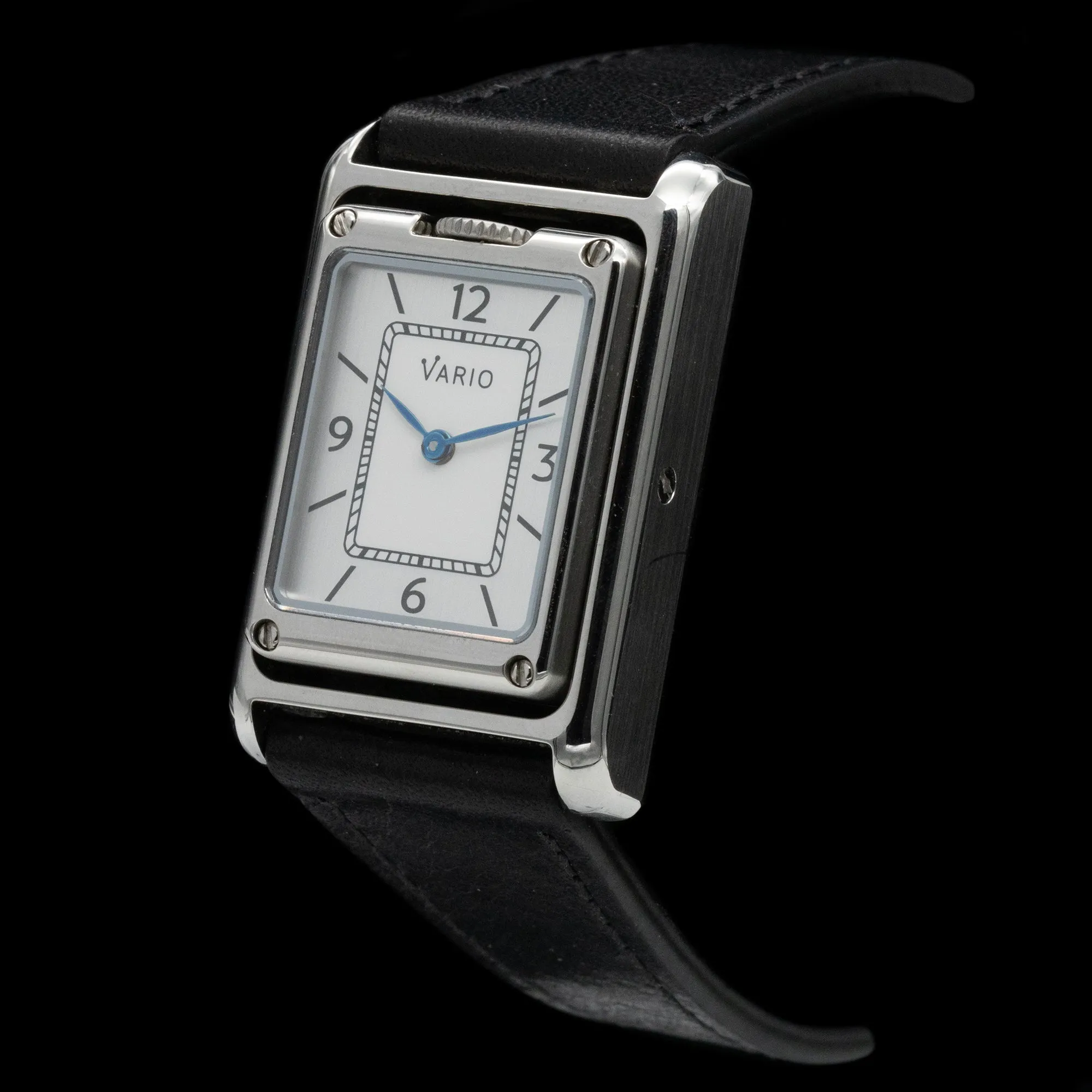 Vario - VERSA Reversible Dual Time Silver-Black Watch