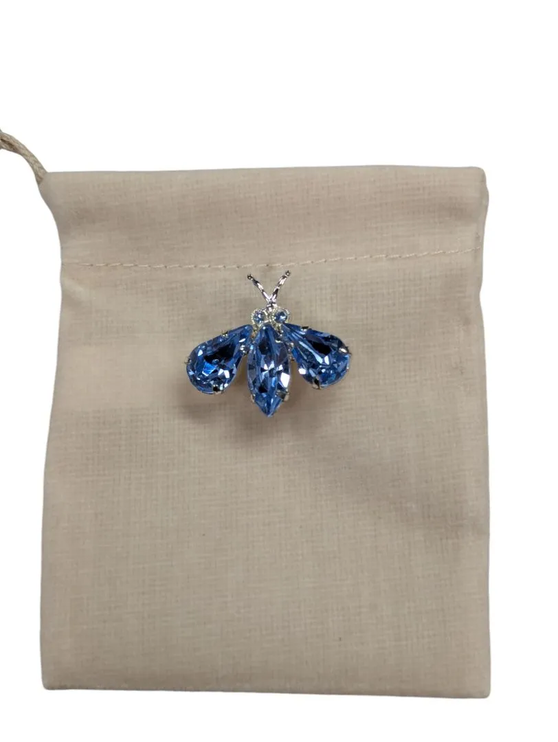 Vintage Blue Bee Brooch