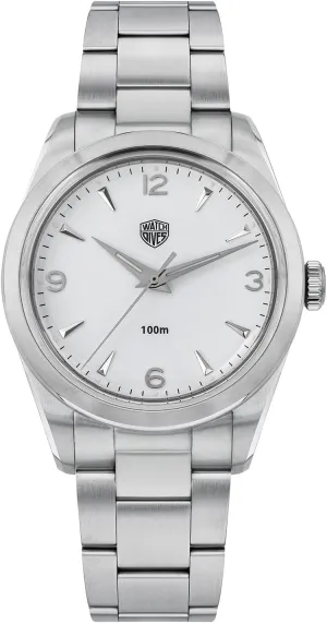 watchdives 36mm Quartz Watches, VH31 Movement Wristwatch Bubble Mirror Men Watches 100m Waterproof Super Luminous Watch