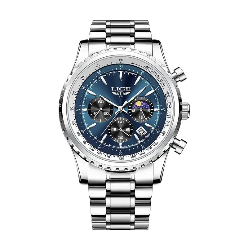 Waterproof Luminous Watch for Men Date Chronograph