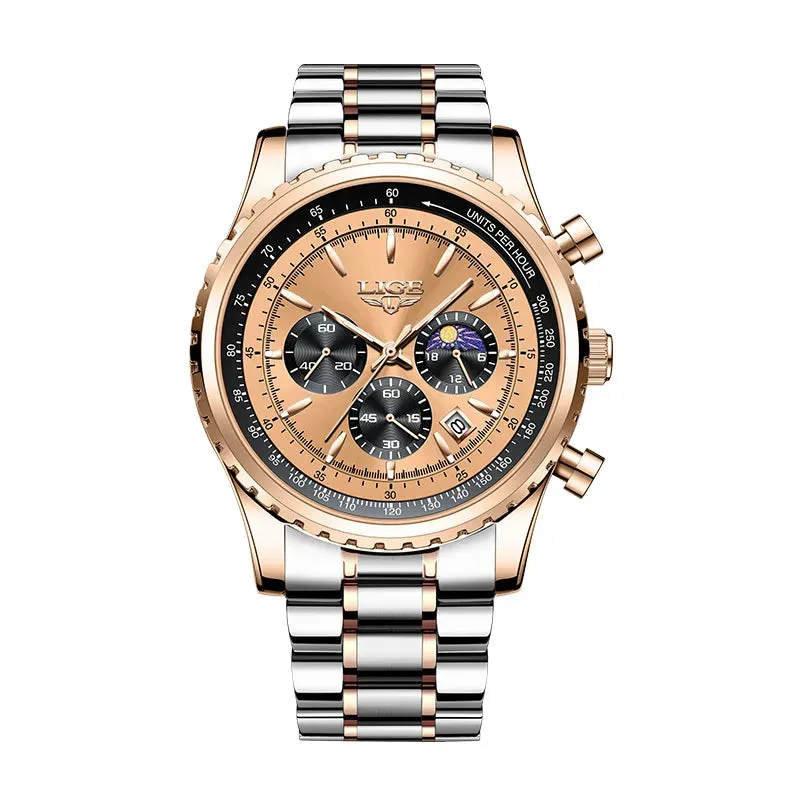 Waterproof Luminous Watch for Men Date Chronograph