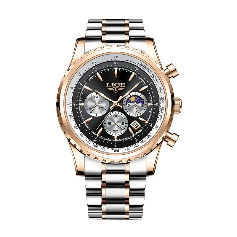 Waterproof Luminous Watch for Men Date Chronograph