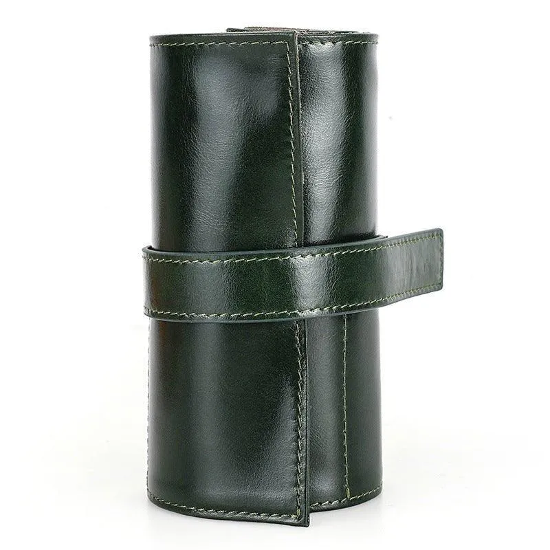 Woosir Leather Watch Travel Roll Case for 6 Watches