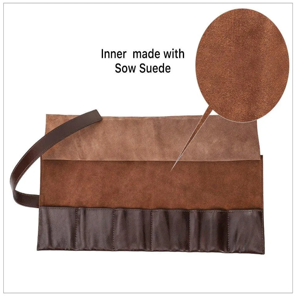 Woosir Leather Watch Travel Roll Case for 6 Watches